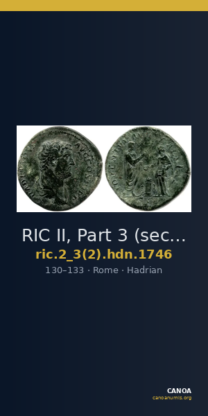RIC II, Part 3 (second edition) Hadrian 1746 — CANOA