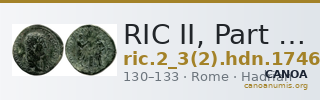 RIC II, Part 3 (second edition) Hadrian 1746 — CANOA