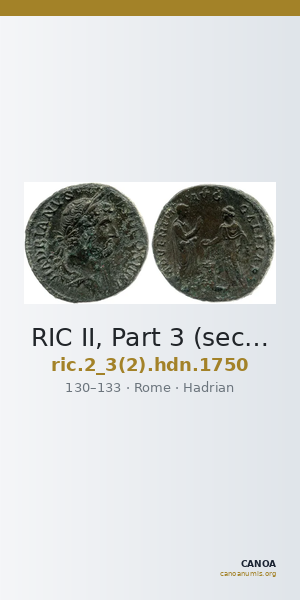 RIC II, Part 3 (second edition) Hadrian 1750 — CANOA