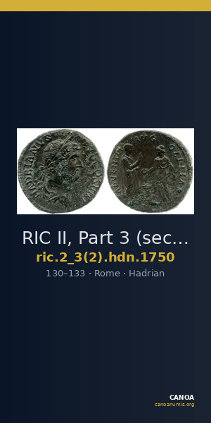 RIC II, Part 3 (second edition) Hadrian 1750 — CANOA