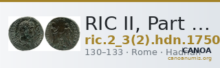 RIC II, Part 3 (second edition) Hadrian 1750 — CANOA