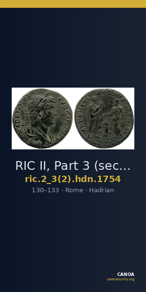 RIC II, Part 3 (second edition) Hadrian 1754 — CANOA