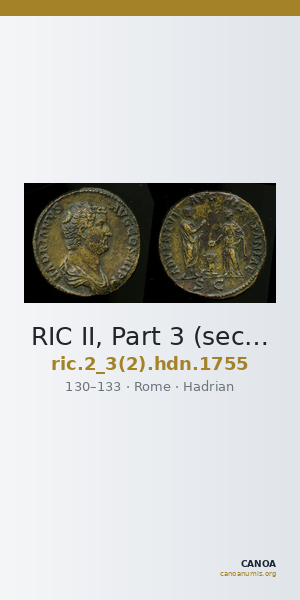RIC II, Part 3 (second edition) Hadrian 1755 — CANOA