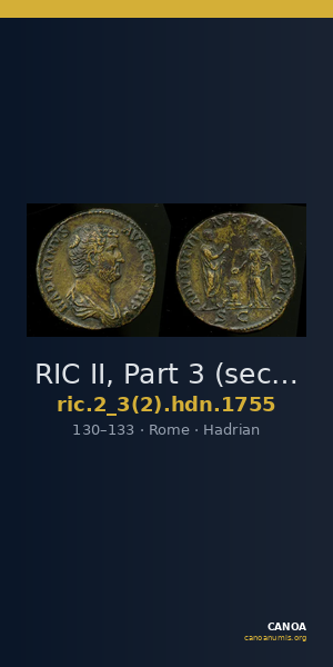 RIC II, Part 3 (second edition) Hadrian 1755 — CANOA
