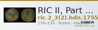 RIC II, Part 3 (second edition) Hadrian 1755 — CANOA