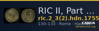 RIC II, Part 3 (second edition) Hadrian 1755 — CANOA