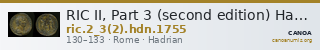 RIC II, Part 3 (second edition) Hadrian 1755 — CANOA