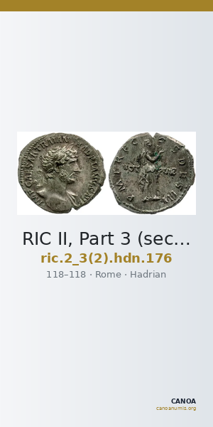 RIC II, Part 3 (second edition) Hadrian 176 — CANOA