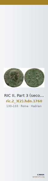 RIC II, Part 3 (second edition) Hadrian 1760 — CANOA