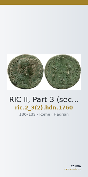 RIC II, Part 3 (second edition) Hadrian 1760 — CANOA