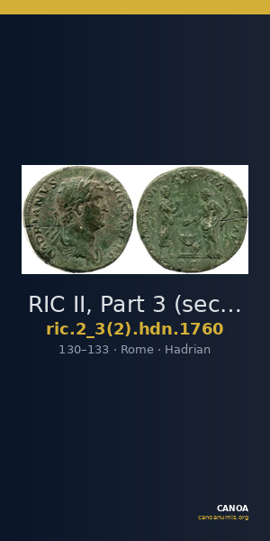 RIC II, Part 3 (second edition) Hadrian 1760 — CANOA