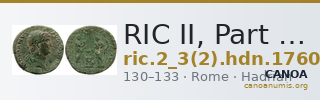 RIC II, Part 3 (second edition) Hadrian 1760 — CANOA