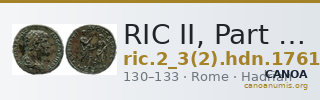 RIC II, Part 3 (second edition) Hadrian 1761 — CANOA