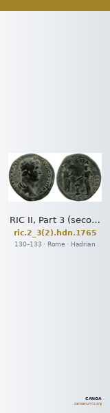 RIC II, Part 3 (second edition) Hadrian 1765 — CANOA
