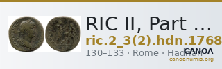RIC II, Part 3 (second edition) Hadrian 1768 — CANOA