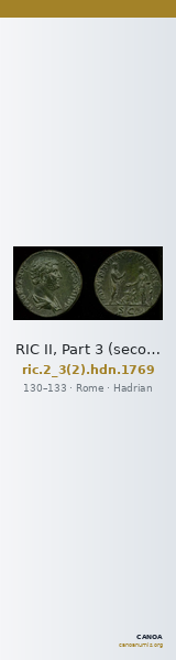 RIC II, Part 3 (second edition) Hadrian 1769 — CANOA