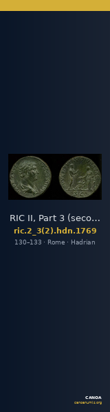 RIC II, Part 3 (second edition) Hadrian 1769 — CANOA