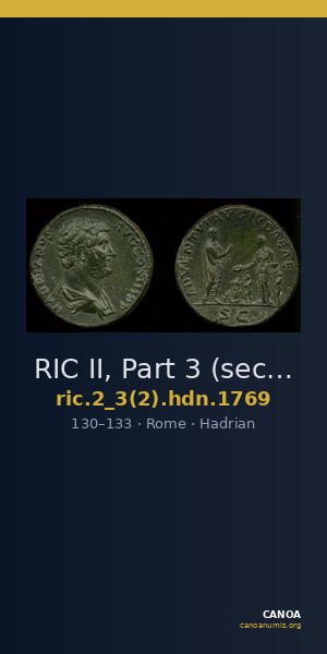 RIC II, Part 3 (second edition) Hadrian 1769 — CANOA