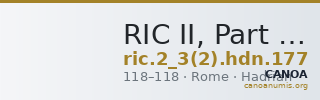 RIC II, Part 3 (second edition) Hadrian 177 — CANOA