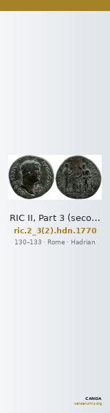 RIC II, Part 3 (second edition) Hadrian 1770 — CANOA