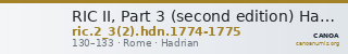 RIC II, Part 3 (second edition) Hadrian 1774-1775 — CANOA