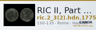 RIC II, Part 3 (second edition) Hadrian 1775 — CANOA