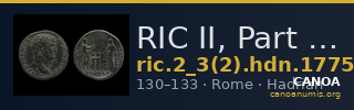 RIC II, Part 3 (second edition) Hadrian 1775 — CANOA