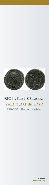 RIC II, Part 3 (second edition) Hadrian 1777 — CANOA