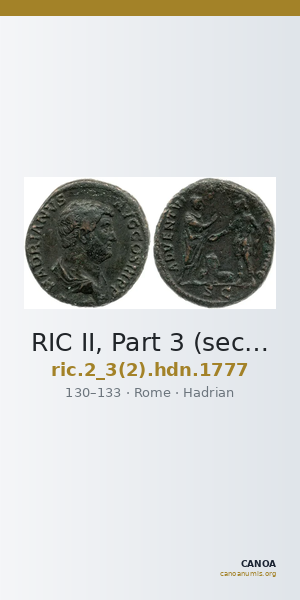 RIC II, Part 3 (second edition) Hadrian 1777 — CANOA