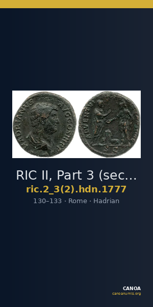 RIC II, Part 3 (second edition) Hadrian 1777 — CANOA