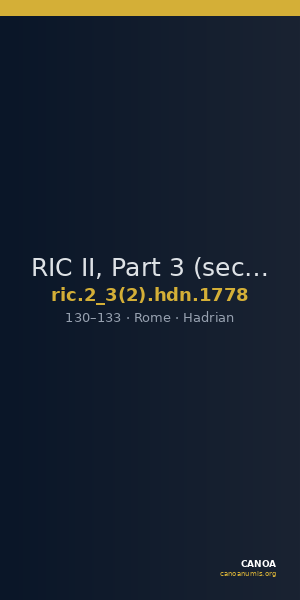 RIC II, Part 3 (second edition) Hadrian 1778 — CANOA