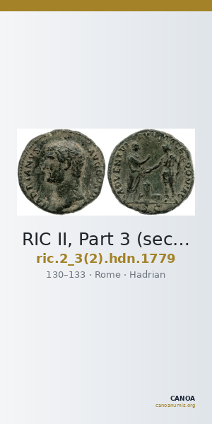 RIC II, Part 3 (second edition) Hadrian 1779 — CANOA