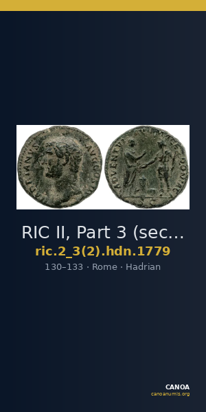 RIC II, Part 3 (second edition) Hadrian 1779 — CANOA