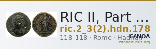 RIC II, Part 3 (second edition) Hadrian 178 — CANOA