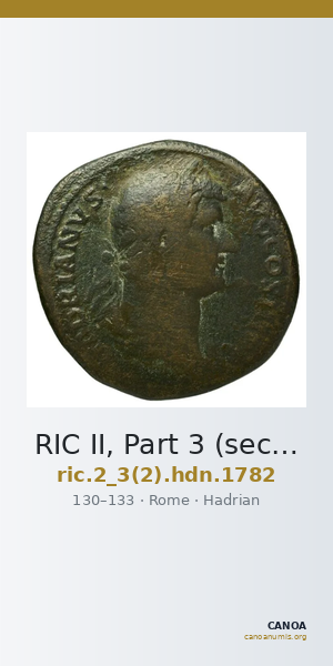 RIC II, Part 3 (second edition) Hadrian 1782 — CANOA