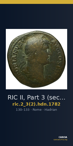 RIC II, Part 3 (second edition) Hadrian 1782 — CANOA