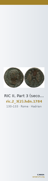 RIC II, Part 3 (second edition) Hadrian 1784 — CANOA