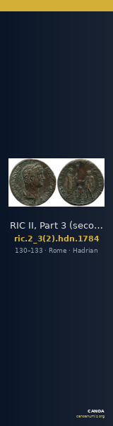 RIC II, Part 3 (second edition) Hadrian 1784 — CANOA