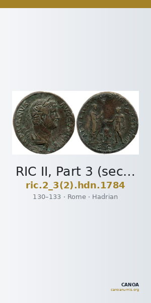 RIC II, Part 3 (second edition) Hadrian 1784 — CANOA