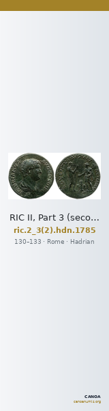 RIC II, Part 3 (second edition) Hadrian 1785 — CANOA