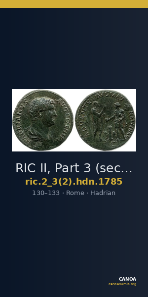 RIC II, Part 3 (second edition) Hadrian 1785 — CANOA