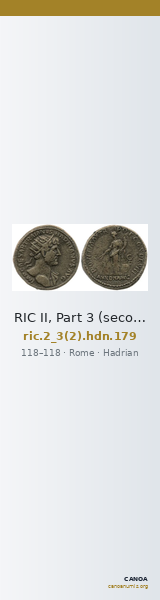 RIC II, Part 3 (second edition) Hadrian 179 — CANOA