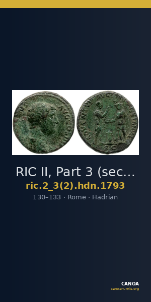 RIC II, Part 3 (second edition) Hadrian 1793 — CANOA
