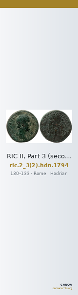 RIC II, Part 3 (second edition) Hadrian 1794 — CANOA