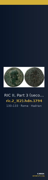 RIC II, Part 3 (second edition) Hadrian 1794 — CANOA