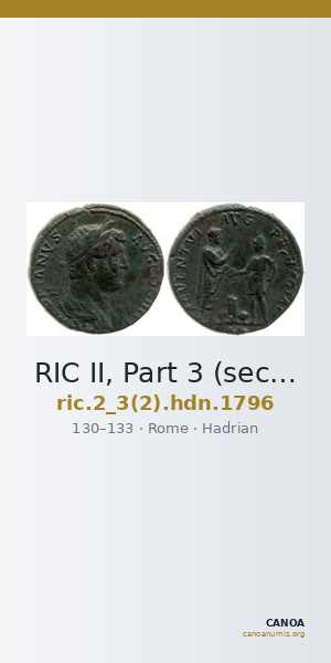 RIC II, Part 3 (second edition) Hadrian 1796 — CANOA