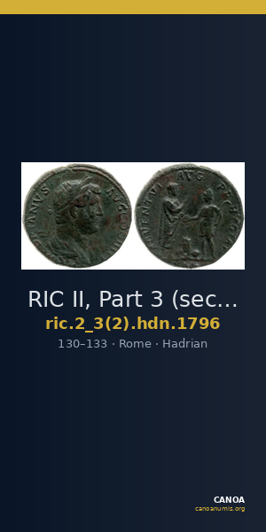 RIC II, Part 3 (second edition) Hadrian 1796 — CANOA