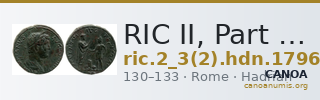 RIC II, Part 3 (second edition) Hadrian 1796 — CANOA