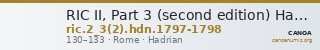 RIC II, Part 3 (second edition) Hadrian 1797-1798 — CANOA