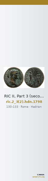 RIC II, Part 3 (second edition) Hadrian 1798 — CANOA